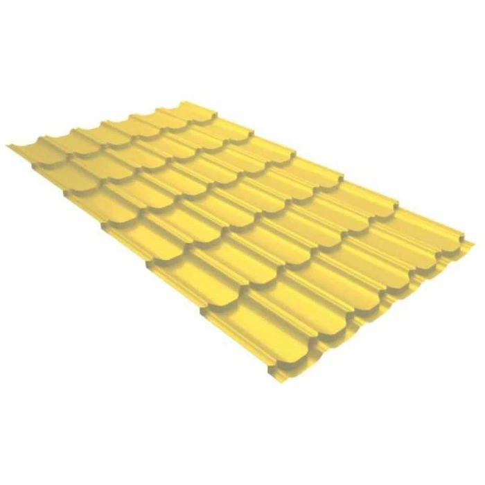 Металлочерепица Grand Line Kvinta plus 0,45 Полиэстер RAL 1018 Цинково-желтый