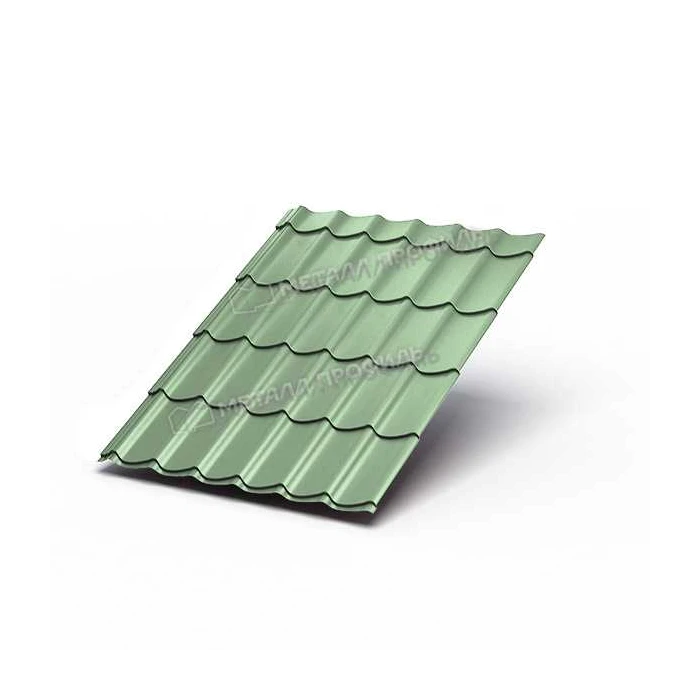 Металлочерепица Металл-Профиль Супермонтеррей 0,5 NormanMP RAL 6019 Зеленая пастель