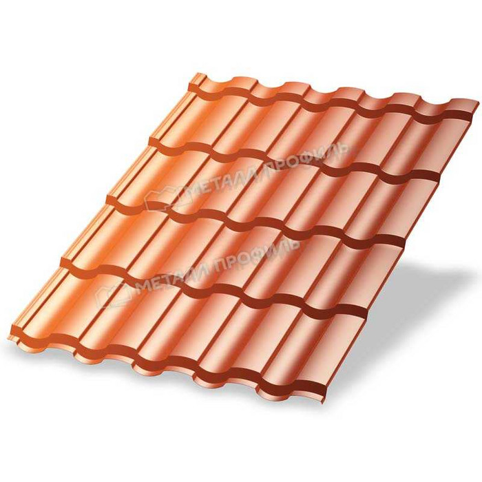 Металлочерепица Металл-Профиль Монтекристо-SL 0,5 AGNETA® Copper/Copper/Медный/Медный