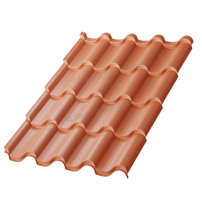 Металлочерепица Металл-Профиль Монтерроса-M 0,5 VikingMP® E RAL 8004 Коричневая медь