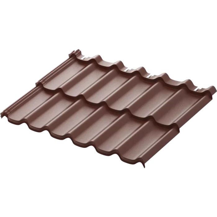 Модульная металлочерепица Aquasystem Стокгольм 0,5 мм Rooftop Шёлк Zn 180 (Россия) RAL 8017 (коричневый)