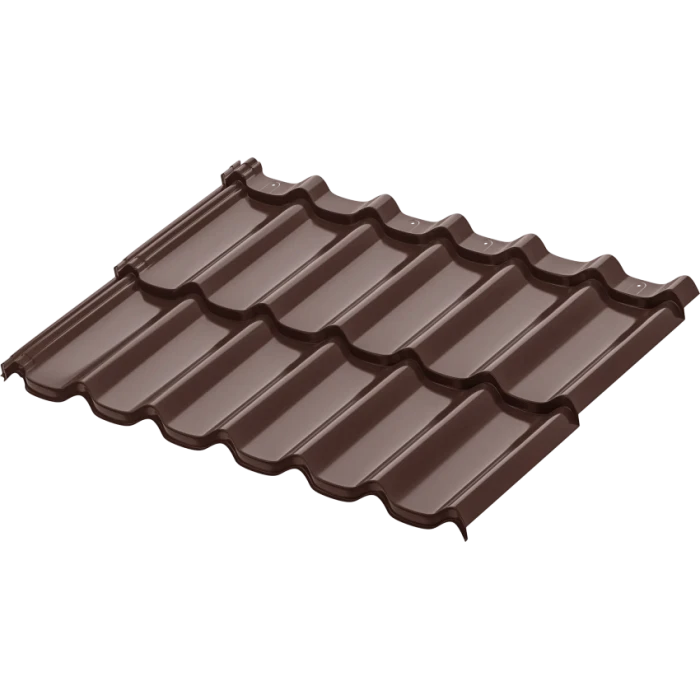 Модульная металлочерепица Aquasystem Стокгольм XXL 0,5 мм Rooftop Шёлк Zn 180 (Россия) RAL 8017 (коричневый)