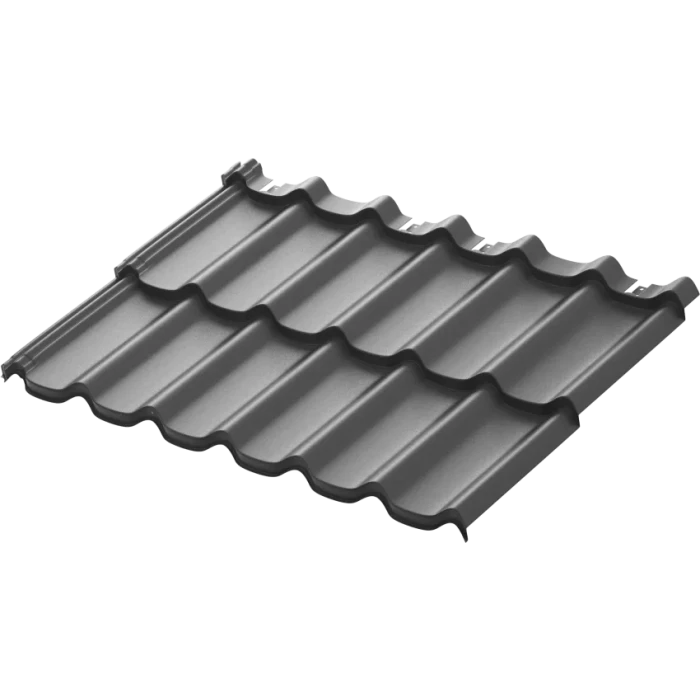 Модульная металлочерепица Aquasystem Стокгольм 0,5 мм Rooftop Бархат Zn 180 (Россия) RR 23 (т-серый)