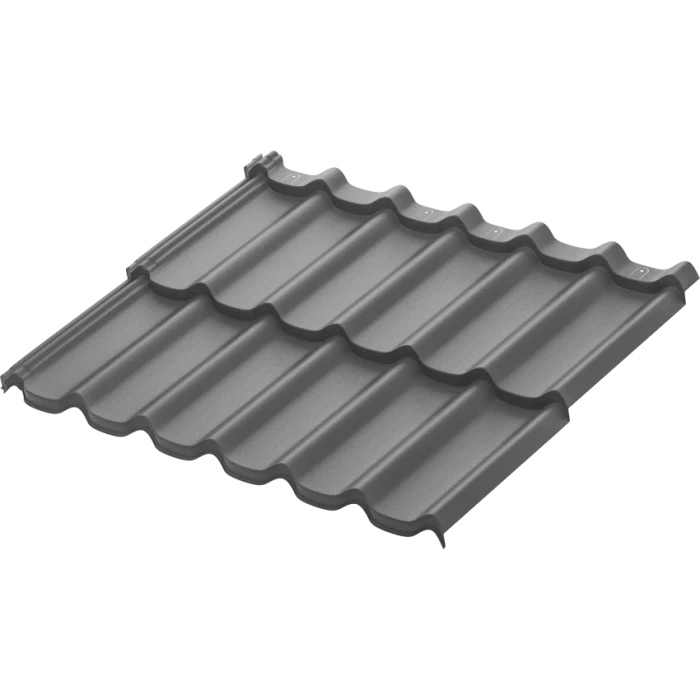 Модульная металлочерепица Aquasystem Стокгольм XXL 0,5 мм GreenCoat Pural Matt BT RR 23 MATT (серый)
