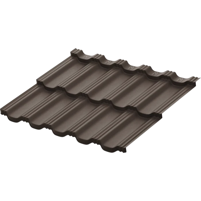 Модульная металлочерепица Aquasystem Гётеборг XXL 0,5 мм GreenCoat Pural Matt BT RR 32 MATT (т-коричневый)